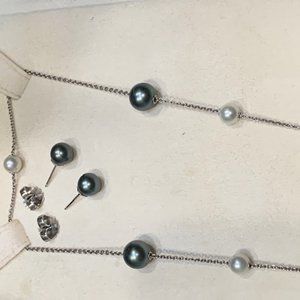 Auth Mikimoto southsea/pearl N motion Necklace